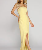 Serena Strapless Wrap Gown is a stunning choice for a bridesmaid dress or maid of honor dress, and to feel beautiful at Prom 2023, spring weddings, formals, & military balls!