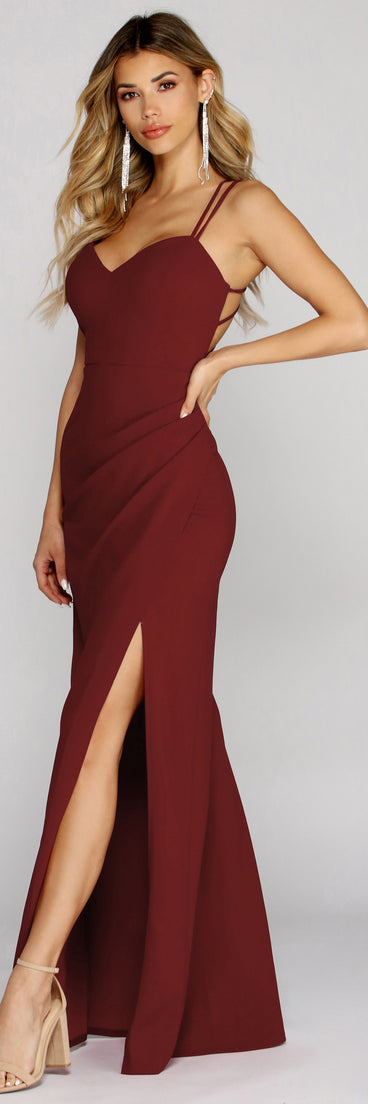 Seraphina Formal Caged Back Dress is a stunning choice for a bridesmaid dress or maid of honor dress, and to feel beautiful at Prom 2023, spring weddings, formals, & military balls!