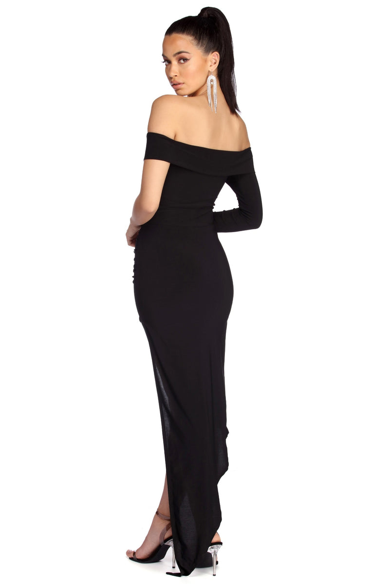 Addilyn Formal Asymmetrical Wrap Dress & Windsor
