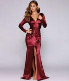 The Allison Satin Ruched Formal Dress is a gorgeous pick as your 2023 prom dress or formal gown for wedding guest, spring bridesmaid, or army ball attire!