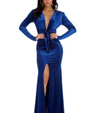 The Irina Formal High Slit Velvet Dress is a gorgeous pick as your 2023 prom dress or formal gown for wedding guest, spring bridesmaid, or army ball attire!