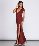 Raven Cap Sleeve Evening Gown creates the perfect summer wedding guest dress or cocktail party dresss with stylish details in the latest trends for 2023!