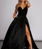 Paige Formal High Slit Taffeta Dress creates the perfect summer wedding guest dress or cocktail party dresss with stylish details in the latest trends for 2023!