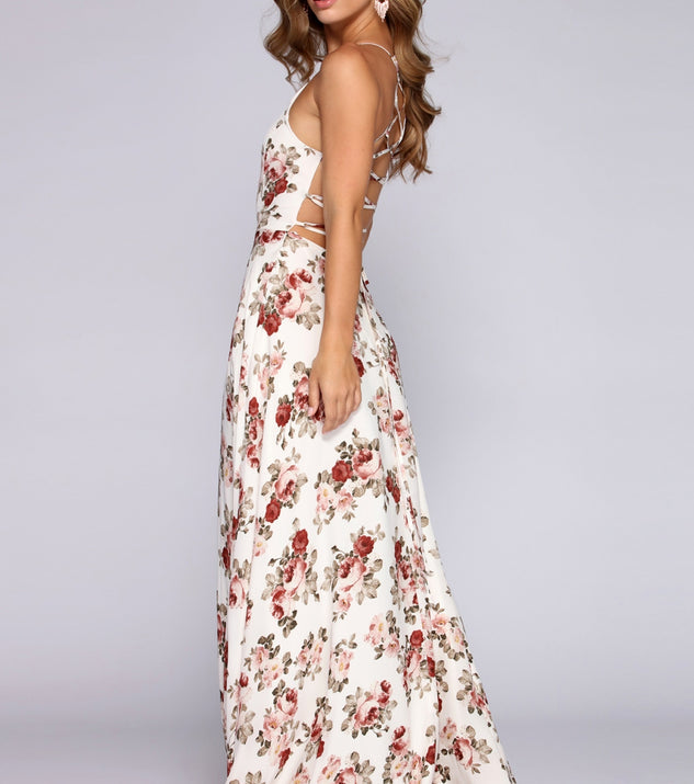 Krystal Formal Floral Open Back Dress & Windsor