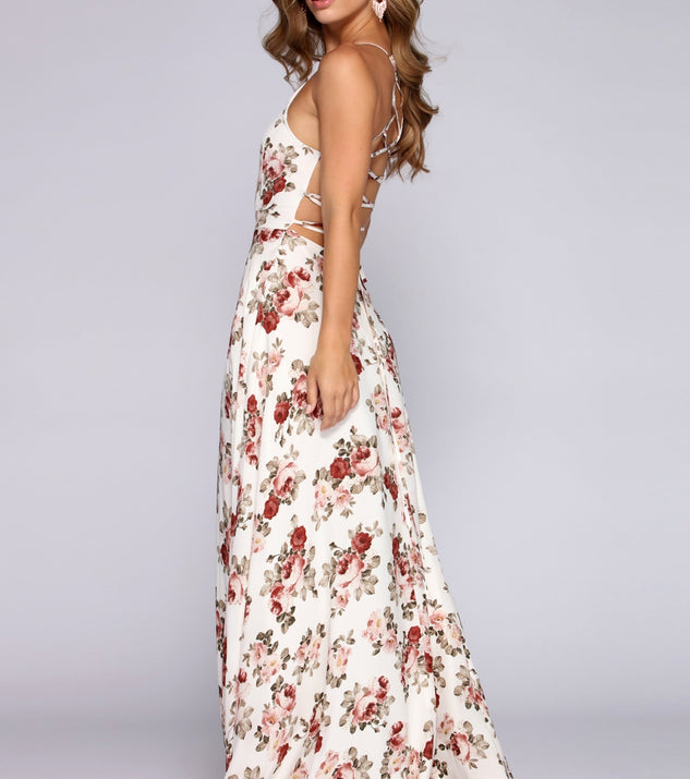 Krystal Formal Floral Open Back Dress creates the perfect summer wedding guest dress or cocktail party dresss with stylish details in the latest trends for 2023!
