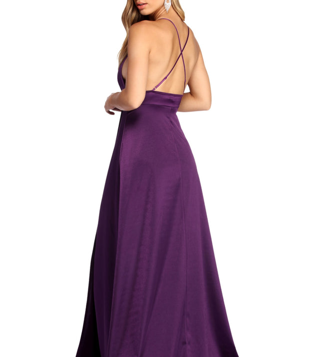 Evie Formal Sleeveless Satin Dress & Windsor