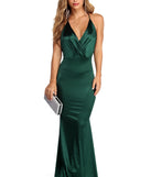 The Evelina Plunging Formal Satin Dress is a gorgeous pick as your 2023 prom dress or formal gown for wedding guest, spring bridesmaid, or army ball attire!