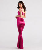 Maddy Formal Satin Cross-Back Mermaid Dress creates the perfect summer wedding guest dress or cocktail party dresss with stylish details in the latest trends for 2023!