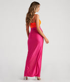 The Denise Formal Color Block Dress is a gorgeous pick as your 2023 prom dress or formal gown for wedding guest, spring bridesmaid, or army ball attire!