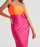 The Denise Formal Color Block Dress is a gorgeous pick as your 2023 prom dress or formal gown for wedding guest, spring bridesmaid, or army ball attire!