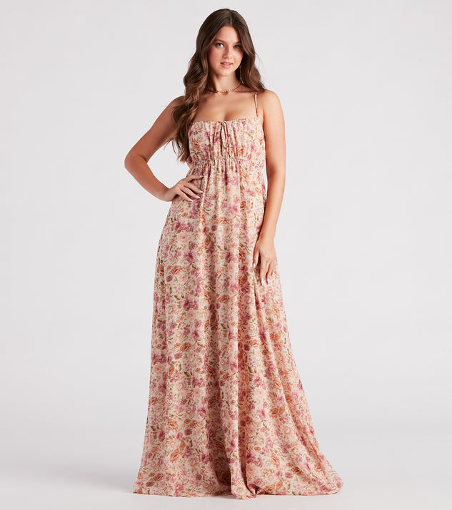 Danika Formal Chiffon Floral A-Line Dress creates the perfect summer wedding guest dress or cocktail party dresss with stylish details in the latest trends for 2023!