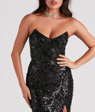 Chandler Strapless Lace-Up Sequin Formal Dress is the perfect prom dress pick with on-trend details to make the 2024 dance your most memorable event yet!