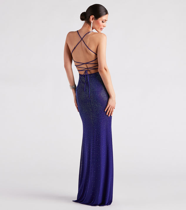 Blair Lace-Up A-Line Rhinestone Formal Dress & Windsor