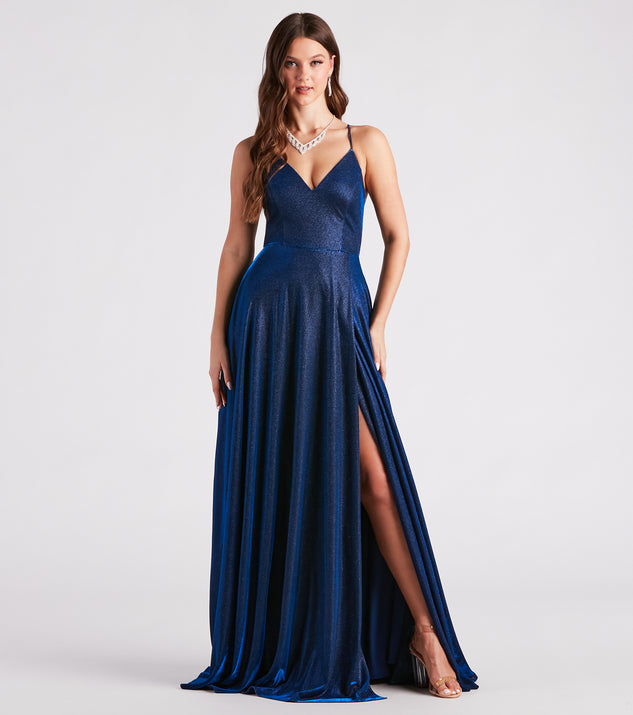 Kensley Formal Glitter A-Line Dress
