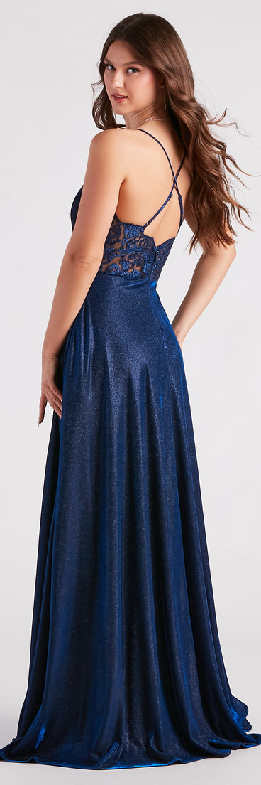 Kensley Formal Glitter A-Line Dress