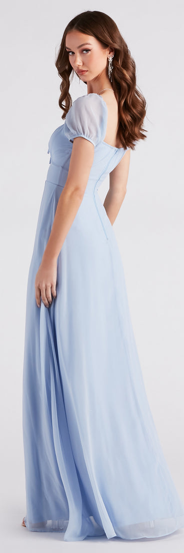 Idina Formal Chiffon Slit Long Dress creates the perfect summer wedding guest dress or cocktail party dresss with stylish details in the latest trends for 2023!