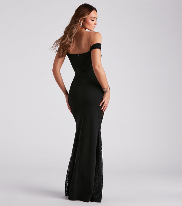 Jaelene Formal Lace Trim Long Dress & Windsor