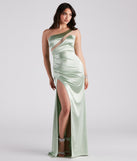 Chantal Formal Satin Mermaid Dress creates the perfect summer wedding guest dress or cocktail party dresss with stylish details in the latest trends for 2023!