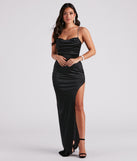Bailey Rhinestone Chain Strap Satin Formal Dress is a gorgeous pick as your 2024 prom dress or formal gown for wedding guests, spring bridesmaids, or army ball attire!