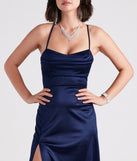 Sutton High Slit Satin Formal Dress is a gorgeous pick as your 2024 prom dress or formal gown for wedding guests, spring bridesmaids, or army ball attire!
