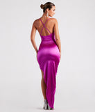 Margret Formal Satin Asymmetrical Long Dress