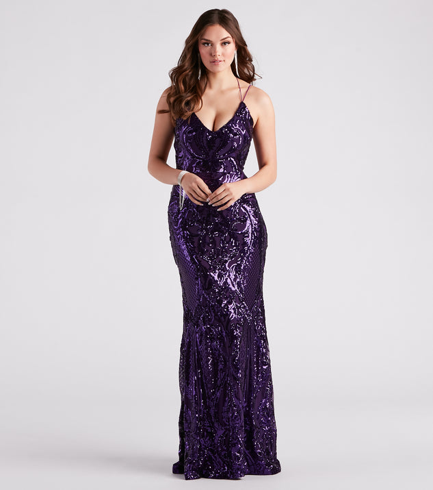 Tabetha Formal Sequin Strappy Mermaid Dress is a gorgeous pick as your 2024 prom dress or formal gown for wedding guests, spring bridesmaids, or army ball attire!