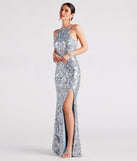 Lexi Formal Sequin Rhinestone A-Line Dress creates the perfect summer wedding guest dress or cocktail party dresss with stylish details in the latest trends for 2023!