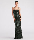 Lacie Formal Sequin Lace-Up Mermaid Dress is a gorgeous pick as your formal dress for wedding guests, fall bridesmaids, or military birthday ball attire!