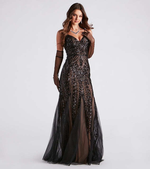 Juliana Formal Sequin Mesh Mermaid Dress creates the perfect summer wedding guest dress or cocktail party dresss with stylish details in the latest trends for 2023!