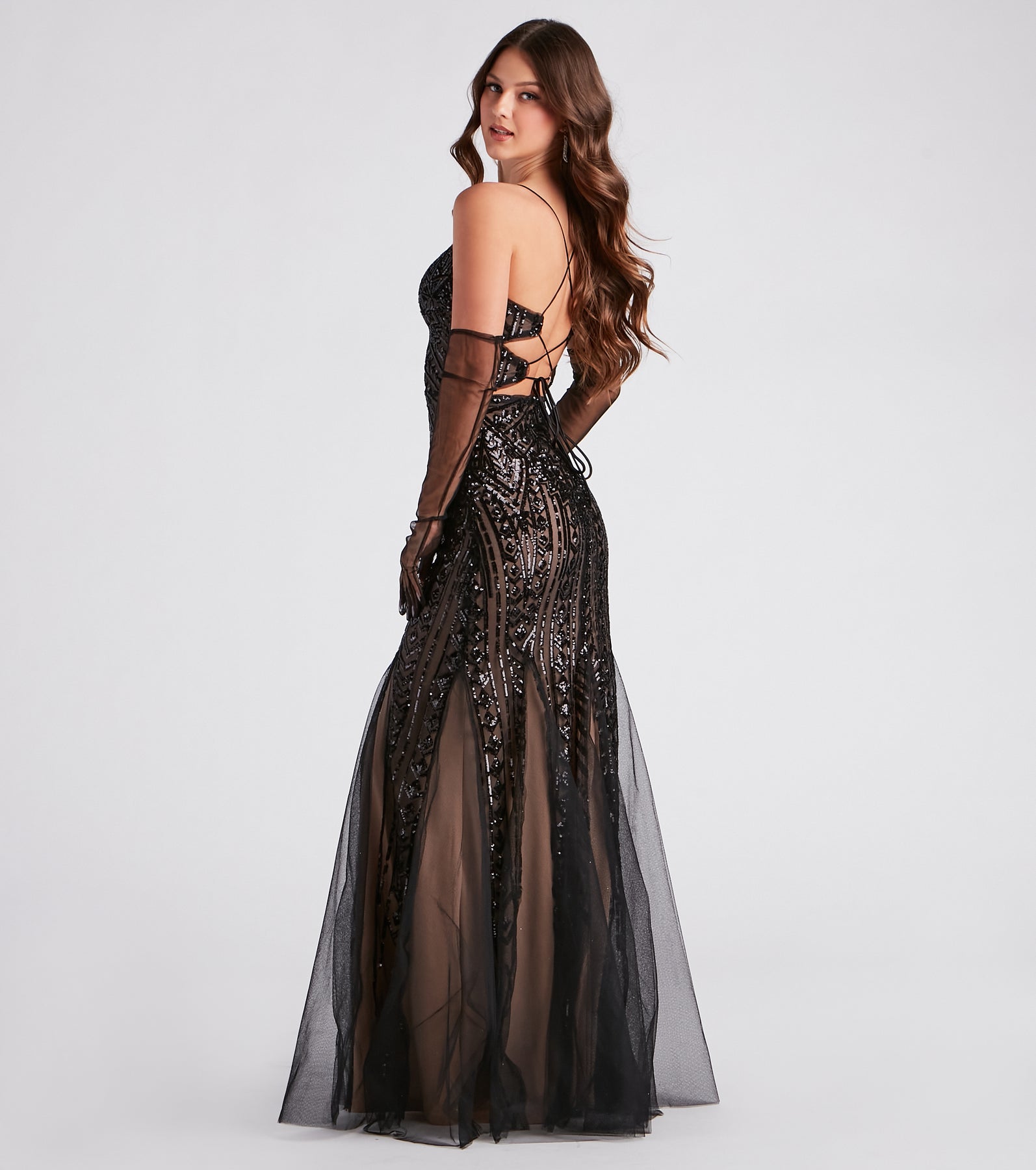 Juliana Formal Sequin Mesh Mermaid Dress & Windsor
