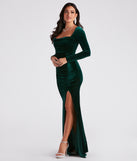 Adrianna Velvet Long Sleeve Mermaid Dress creates the perfect summer wedding guest dress or cocktail party dresss with stylish details in the latest trends for 2023!