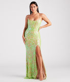 Brandy Formal Sequin Lace-Up Mermaid Dress creates the perfect summer wedding guest dress or cocktail party dresss with stylish details in the latest trends for 2023!