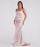 Faith Formal Glitter Ruche Mermaid Dress is a gorgeous pick as your 2024 prom dress or formal gown for wedding guests, spring bridesmaids, or army ball attire!