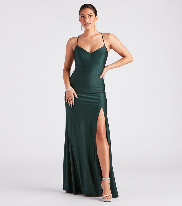 Emerson Strappy Back High Slit Formal Dress creates the perfect summer wedding guest dress or cocktail party dresss with stylish details in the latest trends for 2023!