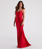 Jamie Formal Cowl Neck Mermaid Dress is a gorgeous pick as your 2024 prom dress or formal gown for wedding guests, spring bridesmaids, or army ball attire!