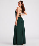 Aaliyah Formal Crepe Lace-Up Mermaid Dress is a gorgeous pick as your 2024 prom dress or formal gown for wedding guests, spring bridesmaids, or army ball attire!