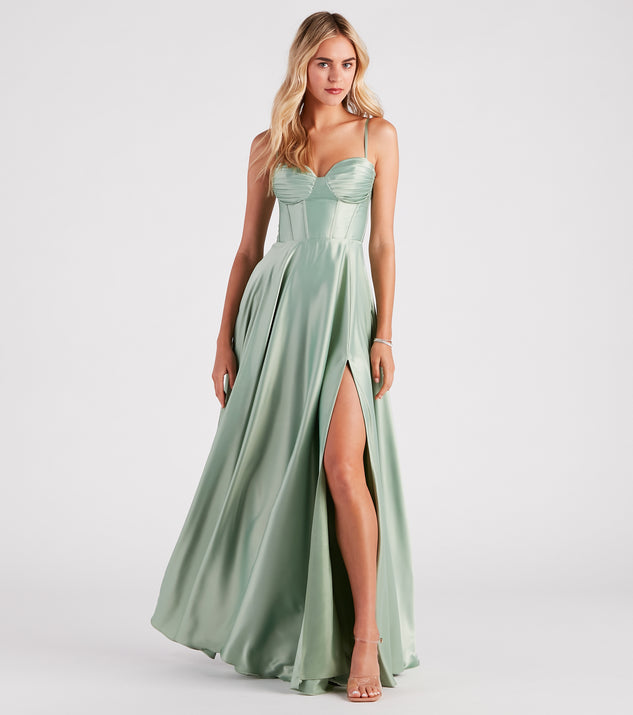 Lianne Satin Corset A-Line Formal Dress