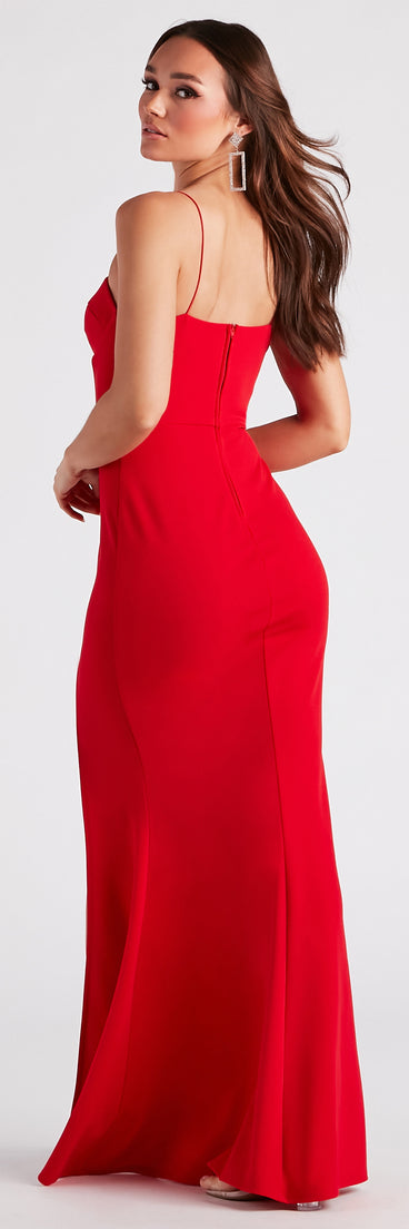 Daphne Formal Crepe Mermaid Dress creates the perfect summer wedding guest dress or cocktail party dresss with stylish details in the latest trends for 2023!