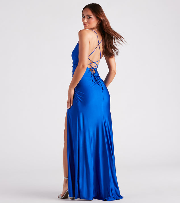 Maribelle Formal V-Neck Mermaid Dress creates the perfect summer wedding guest dress or cocktail party dresss with stylish details in the latest trends for 2023!