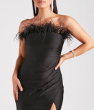 Blake Formal Strapless Feather Mermaid Dress provides a stylish spring wedding guest dress, the perfect dress for graduation, or a cocktail party look in the latest trends for 2024!
