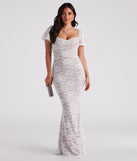 Joselyn Formal Lace Mermaid Long  White Prom Dress is a gorgeous pick as your 2023 prom dress or formal gown for wedding guest, spring bridesmaid, or army ball attire!