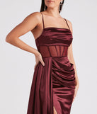 Nova Formal Satin Corset Side Sash Dress creates the perfect summer wedding guest dress or cocktail party dresss with stylish details in the latest trends for 2023!