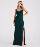Bella Formal Chiffon A-Line Long Dress creates the perfect summer wedding guest dress or cocktail party dresss with stylish details in the latest trends for 2023!