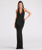 Miriam Rhinestone Plunging Halter Mermaid Dress is a gorgeous pick as your 2024 prom dress or formal gown for wedding guests, spring bridesmaids, or army ball attire!
