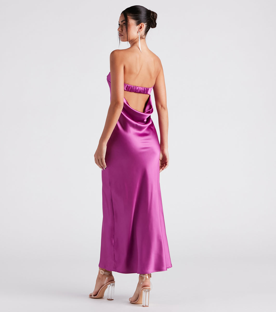 Jaylee Strapless Satin Formal Dress & Windsor