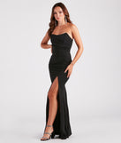 Jocelyn Formal Strapless High Slit Mermaid Dress creates the perfect summer wedding guest dress or cocktail party dresss with stylish details in the latest trends for 2023!