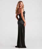 Everly Formal Satin Lace Mermaid Dress is a gorgeous pick as your 2024 prom dress or formal gown for wedding guests, spring bridesmaids, or army ball attire!