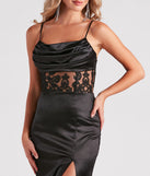 Everly Formal Satin Lace Mermaid Dress provides a stylish spring wedding guest dress, the perfect dress for graduation, or a cocktail party look in the latest trends for 2024!