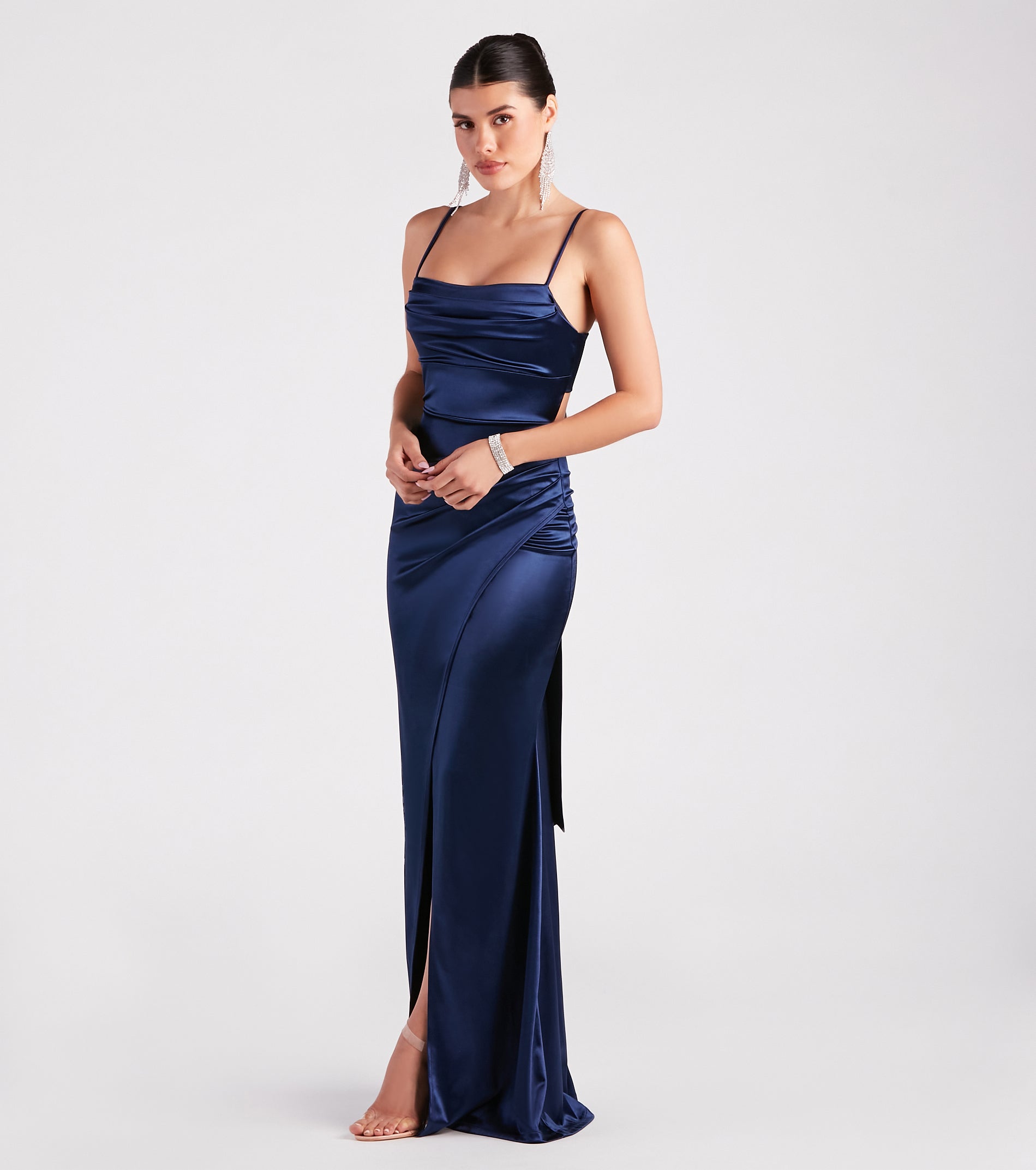 Laurel Formal Satin Tie-Back Mermaid Dress & Windsor