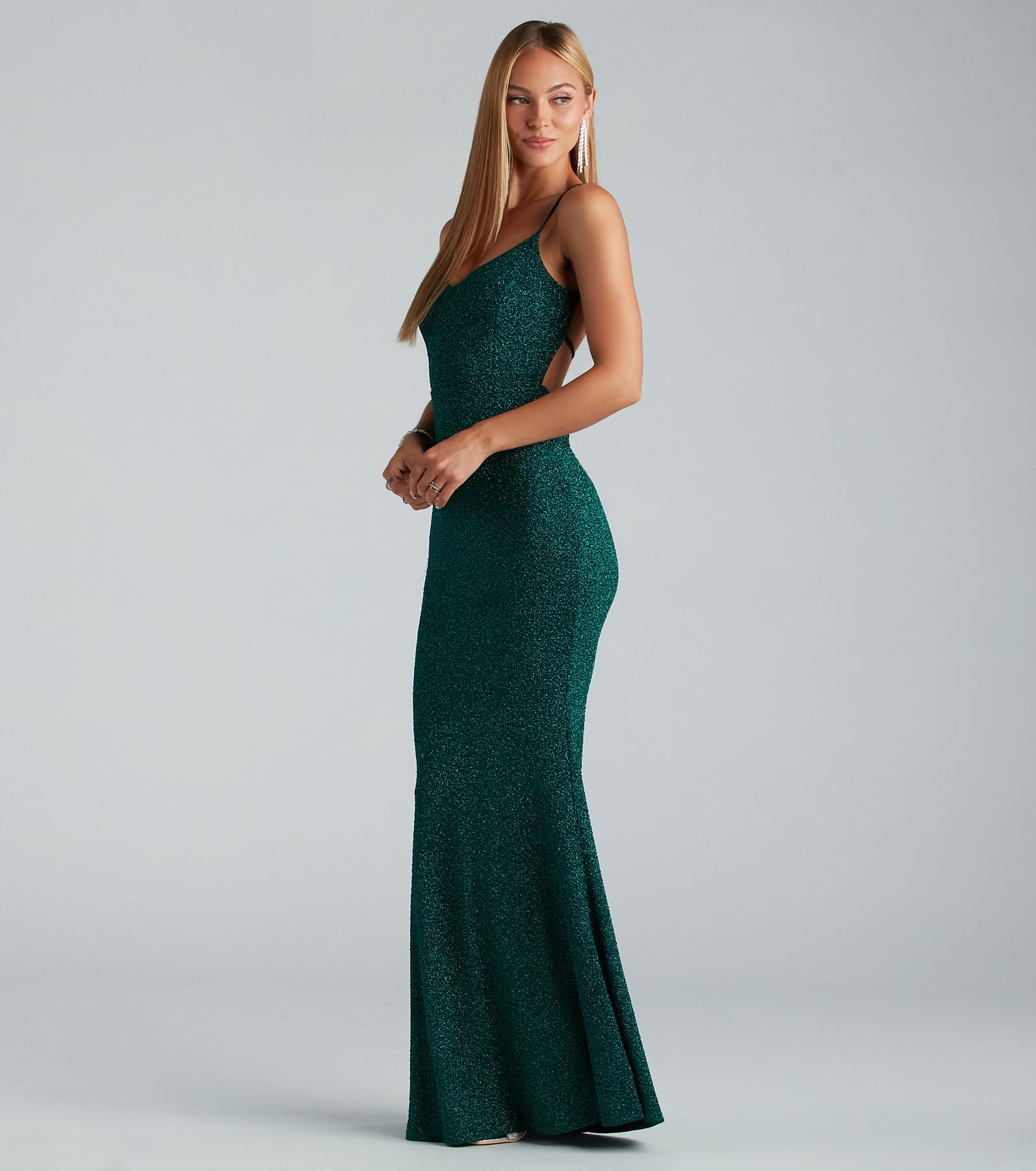 Irene Formal Backless Glitter Mermaid Dress & Windsor